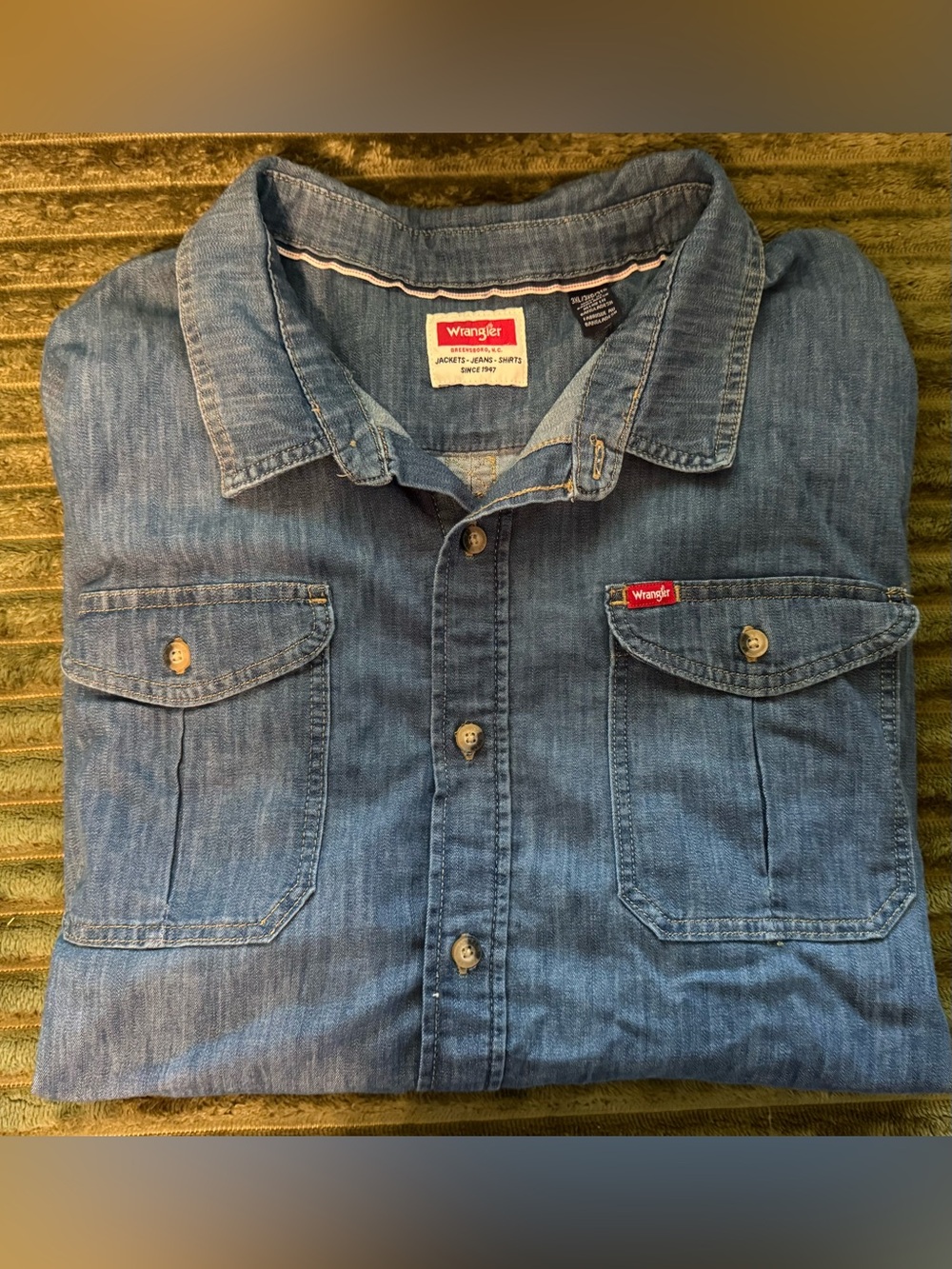 Wrangler Denim Button-Up Shirt Mens size 3XL